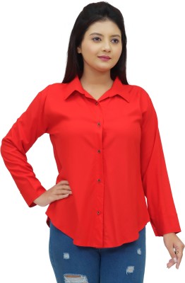 N SHAKIB DRESSES Women Solid Casual Red Shirt