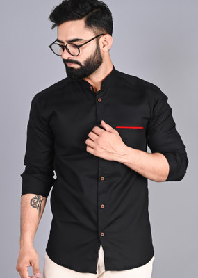 FUBAR Men Striped Casual Black Shirt
