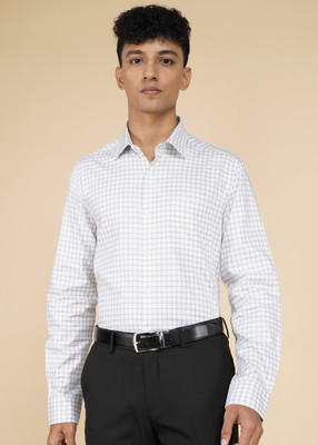 ARROW Men Checkered Formal Green Shirt