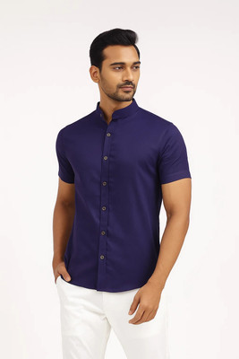 RAREMARK Men Solid Formal Dark Blue Shirt