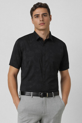 VAN HEUSEN Men Printed Formal Black Shirt