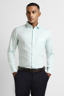 PETER ENGLAND Men Self Design Formal Light Blue Shirt