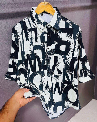 KRISHNA FASHIION TREND Men Printed Casual Black Shirt