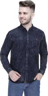 KUONS AVENUE Men Solid Casual Black Shirt