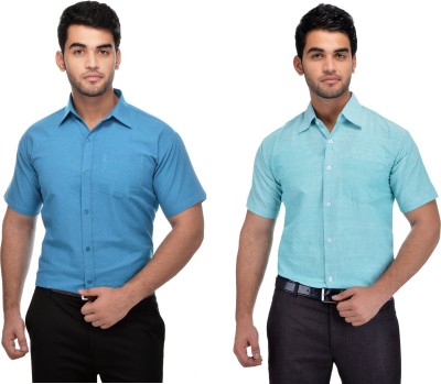 DESHBANDHU KHADI Men Solid Formal Multicolor Shirt(Pack of 2)