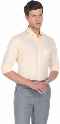 ARROW Men Solid Formal Yellow, Grey Shirt