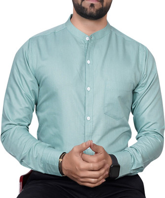 GLOBAL NOMAD Men Solid Casual Green, Light Green Shirt