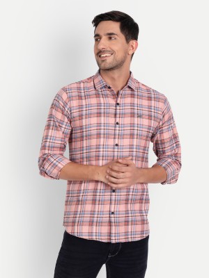 Tanip Men Checkered Casual Pink Shirt