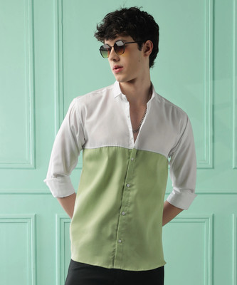 METRONAUT Men Self Design Casual Light Green Shirt