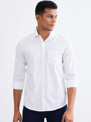 Spykar Men Printed Casual White Shirt