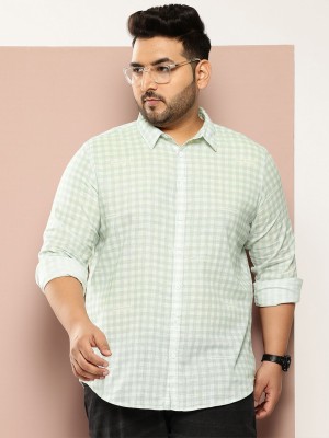 Sztori Men Checkered Casual Green Shirt