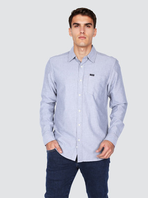 Wrangler Men Solid Casual Grey Shirt