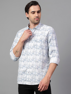 CANTABIL Men Printed Casual Blue Shirt