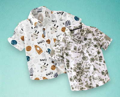 Sparrow ENTERPRISE Boys Printed, Striped Casual Multicolor Shirt