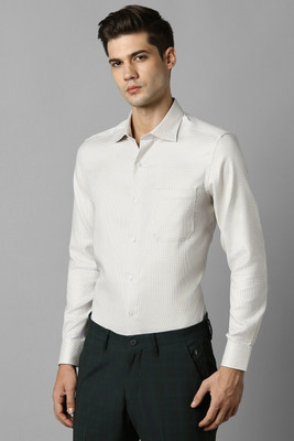 LOUIS PHILIPPE Men Checkered Formal Cream Shirt