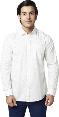 YU by Pantaloons Men Printed Casual White Shirt