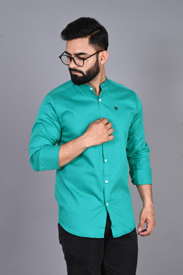 FUBAR Men Solid Casual Green Shirt