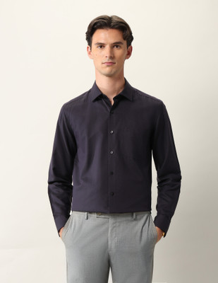 ARROW Men Self Design Formal Purple Shirt