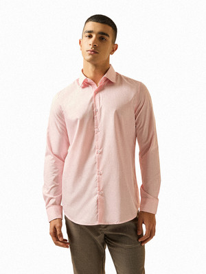 THE BEAR HOUSE Men Striped Casual Pink Shirt