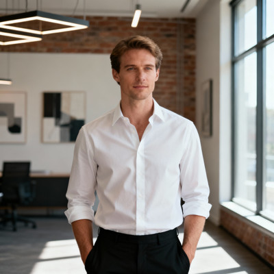 StylRise Men Solid Casual White Shirt