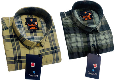 Vellical Men Checkered Casual Multicolor Shirt(Pack of 2)
