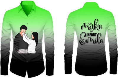 VMENTERPRISE Men Printed Casual Green Shirt