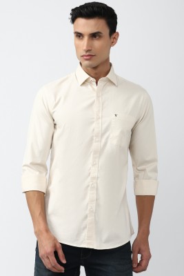 VAN HEUSEN Men Solid Formal Cream Shirt