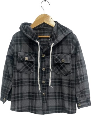 KILLER Boys Checkered Casual Grey Shirt