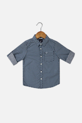 Allen Solly Boys Printed Casual Black, White Shirt