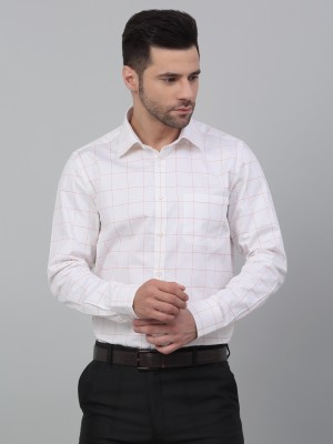 LOUIS STITCH Men Checkered Formal White Shirt