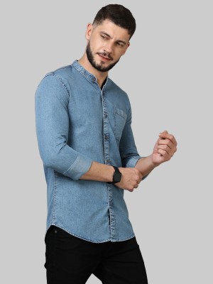 CAZZBA Men Solid Casual Blue Shirt