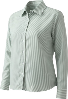 FUBACK Women Striped Casual Light Green Shirt