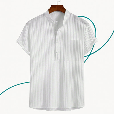 Jenil Fashion Men Self Design Casual White Shirt