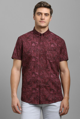 LOUIS PHILIPPE Men Printed Casual Maroon Shirt