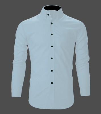 Lonexo Men Solid Casual Light Blue Shirt