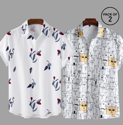 TIGERSNAKE Men Printed Casual Multicolor Shirt(Pack of 2)