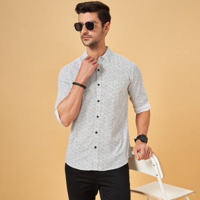 Byford by Pantaloons Men Printed Casual White Shirt