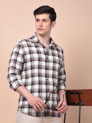 CRIMSOUNE CLUB Men Checkered Casual Brown Shirt