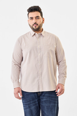 Snitch Men Solid Casual Brown Shirt