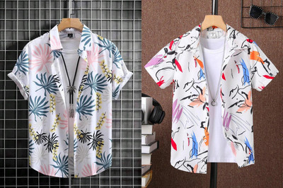 VD Looks Men Printed Casual Multicolor Shirt(Pack of 2)