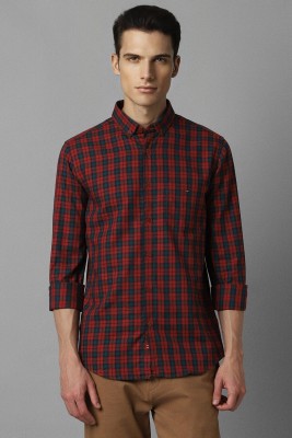 LOUIS PHILIPPE Men Checkered Casual Red, Dark Blue Shirt