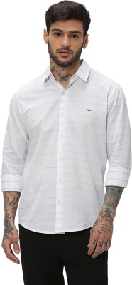 MUFTI Men Striped Casual White, Black Shirt