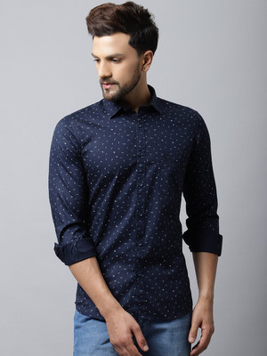 CANTABIL Men Printed Casual Blue Shirt