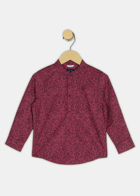 Allen Solly Boys Printed Casual Maroon Shirt