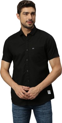 THOMAS SCOTT Men Solid Casual Black Shirt