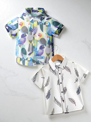 RAVYA TRENDZ Boys Printed Casual Multicolor Shirt(Pack of 2)