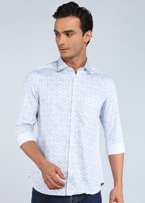 INTEGRITI Men Geometric Print Casual Blue Shirt