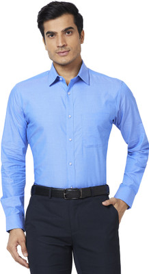 Raymond Men Self Design Formal Light Blue Shirt