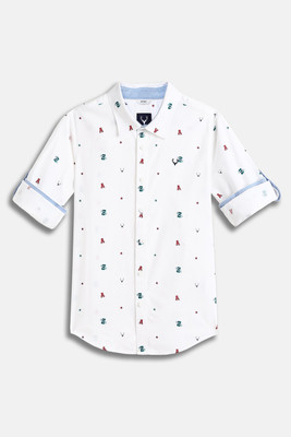 Allen Solly Boys Printed Casual White Shirt