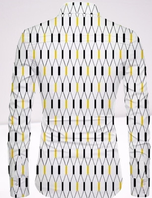 isuelfeb Men Solid Casual Black, White, Yellow Shirt